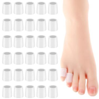 Imagem de Sibba 30 peças de silicone protetor de dedo mindinho, tubos de bico de gel, almofadas de milho, mangas reutilizáveis, tampas almofadadas, protetores de calos macios, removedor, capas de dedo para