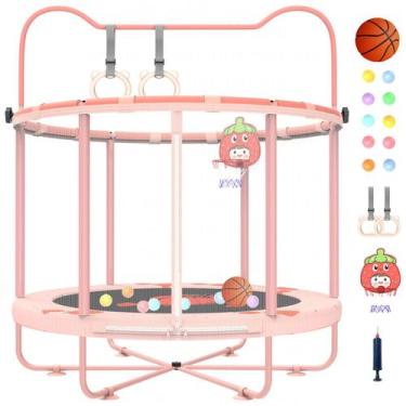 Imagem de Trampolim Gardenature, 152 cm, interior para crianças, com anéis de ar