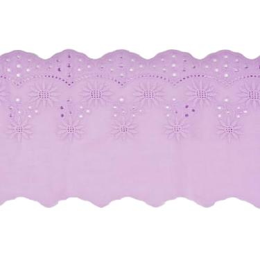 Imagem de Acabamento de renda com ilhós, 4 metros de algodão, bordado floral, tecido de ilhó de algodão oco para costurar vestidos, artesanato, fantasias, sofás, cortinas, roupas de bonecas/animais de estimação