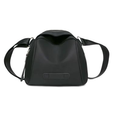 Imagem de Bolsas transversais de nylon simples e versáteis para mulheres, bolsas de cintura modernas, espaçosas e leves bolsas de ombro, Preto, One Size