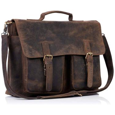 Imagem de KomalC Bolsas para Laptop de Couro Unissex