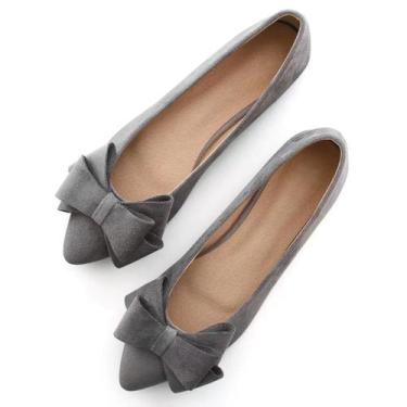 Imagem de Sapatos rasos TN TANGNEST Women Fashion Bowknot Grey Tamanho 43 (10)