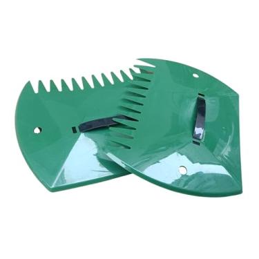 Imagem de Ｂｅｓｇａ Pás para folhas, garras, pegadores de folhas, ferramentas de jardinagem, ancinhos manuais para recortes de grama, espalhamento de detritos, cobertura, Retângulo Verde Escuro