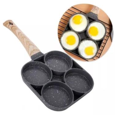 Imagem de Frigideira 4 em 1 para Ovo e Panqueca - Frigideira Antiaderente para Hambúrguer e Omelete em Alumínio