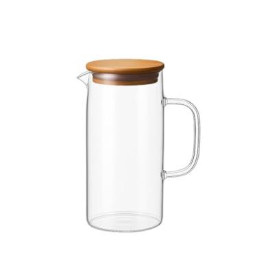 Imagem de Jarra de Vidro Borossilicato 1,5L Hermética Tampa de Bambu Suco Água Chá