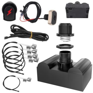 Imagem de Ignitor de grelha G511-0055-W1 DHLG-5A para substituição de ignição Charbroil, G515-0030-W2 Módulo de ignição eletrônica de 5 saídas com fios e 2 botões de pressão para peças de reposição de grelha