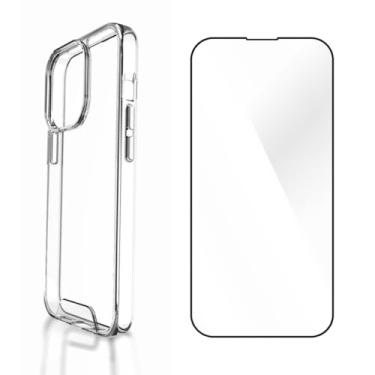 Imagem de Capinha Protetora Anti Impacto Transparente em TPU com Película de Vidro 3D para iPhone, Design Minimalista, Compatível com iPhone 16, 15, 14, 13 Pro Max (iPhone 16 Pro Max)