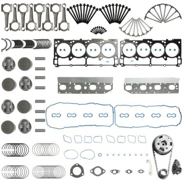 Imagem de Kit de corrente de sincronização do motor conjunto de parafusos de junta de cabeça e válvulas de rolamentos apto para Jeep Commander Grand Cherokee Chrysler 300 Dodge Charger Ram 1500 3500 5.7L 2003