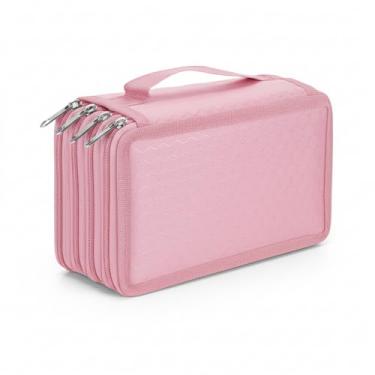 Imagem de Estojo Escolar Multiuso | Grande Capacidade, 4 Divisórias e Espaço Para Até 72 Canetas/Lápis (Rosa Claro)