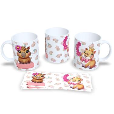 Imagem de Caneca de Porcelana Capivara Fofa Presente Criativo e Divertido