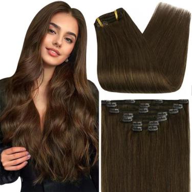 Imagem de Extensões de cabelo Full Shine 60 cm, castanho, 120 g, 7 unidades