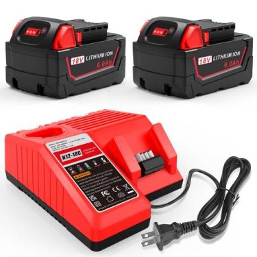 Imagem de Carregador de bateria WECACHWE 18V 6.0Ah de carga rápida de íon de lít