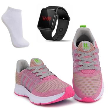 Imagem de Kit Tênis Academia Feminino + Relógio Digital LED + Meia