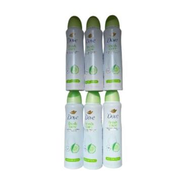 Imagem de kit 6 Desodorante Dove FRESH CARE Pepino+chá Verde Aerossol 150m