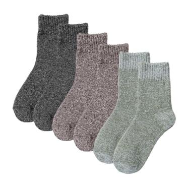 Imagem de 3 pares de meias de lã térmica para caminhadas, roupas quentes de inverno para conforto no clima frio