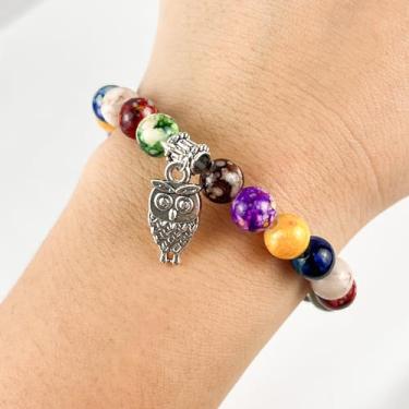 Imagem de Pulseira feminina com contas de cristal de cura de pedras preciosas naturais para ioga e equilíbrio de energia com caixa de presente, Elastic, Pedra, Sem Pedra Preciosa