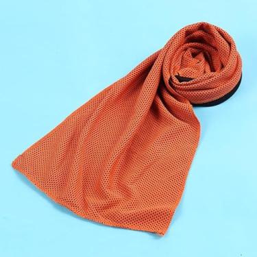 Imagem de 2 peças de toalhas refrescantes respiráveis masculinas e femininas de verão, adequadas para esportes, academias, fitness, corrida, caminhadas, ioga e outras ocasiões, laranja