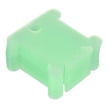 Imagem de Bobinas de fio dental de plástico, pacote com 100 cartões de fios cruzados de algodão para artesanato, faça você mesmo, costura, armazenamento, bordado, verde