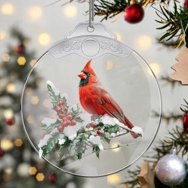 Imagem de Enfeites de Natal para pendurar em cristal, enfeites de árvore de Natal feitos à mão, decoração de carro e casa - presentes de Natal, decoração de artesanato em acrílico, ideias de troca de presentes