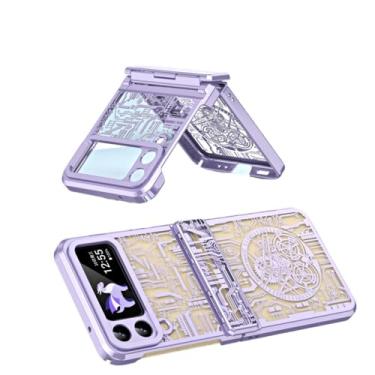 Imagem de Capa de proteção contra quedas para Samsung Galaxy Z Flip 4 Flip3 Flip5 Flip4 Flip 5 3 Zflip4 Capas foscas, roxas, para Samsung z flip 3