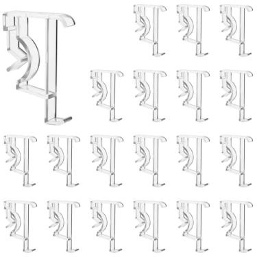Imagem de 20 peças de clipes de substituição de sanefa cega de 6 cm clipe de plástico transparente para sanefa de canal oculto, clipe de capa de plástico transparente para persianas, sanefas horizontais