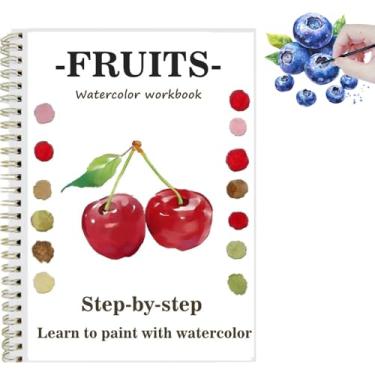 Imagem de Cadernos de exercícios em aquarela com esboços, livro de colorir aquático para iniciantes, conjunto de pintura em aquarela, artesanato, kit de pintura presente para adultos, adolescentes, artistas de