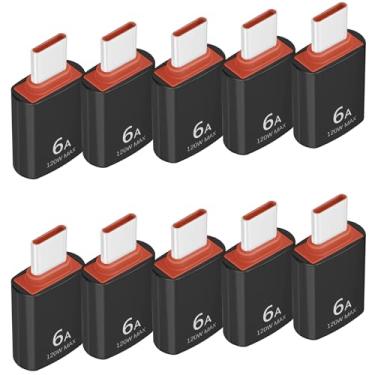 Imagem de BENACES Pacote com 10 adaptadores USB C para USB, conector conversor USB C de 5 Gbps/120W para USB 3.0, adaptador macho tipo C para USB fêmea, para MacBook Pro, iMac, iPhone 17 16 15 Pro Max, iPad