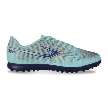 Imagem de Chuteira Topper Slick Vi Scty Azul/Marinho/Dourado,43