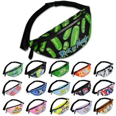 Imagem de Pochete de desenho animado verde engraçado para homens, mulheres e adolescentes – bolsa de cintura gráfica legal com alça ajustável, bolsa de cinto leve para viagens, festivais, corrida, caminhada ou