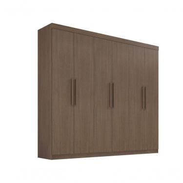 Imagem de Guarda Roupa Casal 6 Portas Sem Pés Leblon D' Doro Castanho