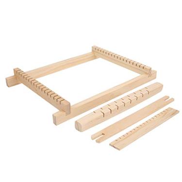 Imagem de DIY Mini Máquina de Tecelagem de Madeira Tradicional Kit de Artesanato de Tear de Tricô Feito à Mão Brinquedo Educacional para Crianças Adultos Iniciantes Madeira Maciça