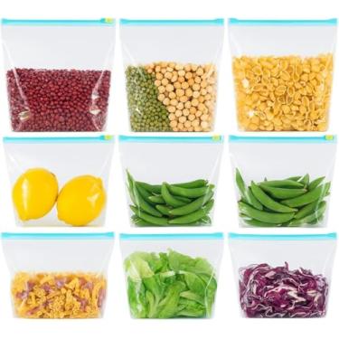 Imagem de Saco Hermético Reutilizável com Fechamento Zip – Livre de BPA, Ideal para Congelamento e Armazenamento de Alimentos – Kit com 20 unid (500ml) ou 10 unid (3,35L) (3,35L)