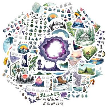 Imagem de 100 peças Natureza Selvagem Aventura Camping Viagem Papelaria Adesivos Graffiti Decalques Adesivos Coloridos para Mala Frigorífico Telefone Bagagem Laptop Guitarra Carro Adesivos Brinquedos Laptop