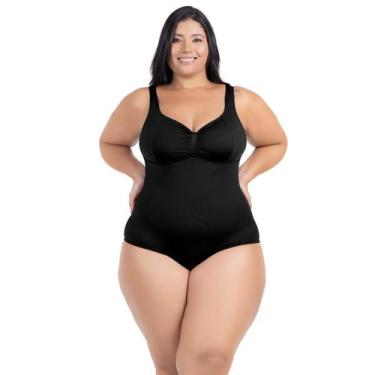 Imagem de Maiô Plus Size Costas Nuas Tecido Modelador Chapa Barriga - HYPE MODAS