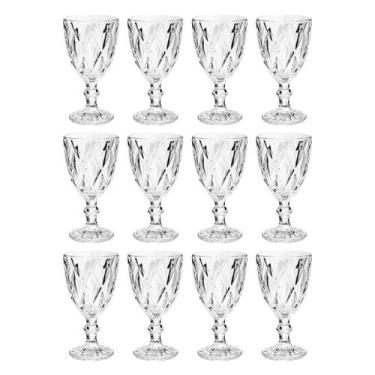 Imagem de Copo Taça Vidro Diamante Transparente Para Agua 300ml 12Un - ECO'S