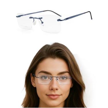 Imagem de Oculos de Grau Sem Aro Flutuante Balgrif Leve Preto Masculino C7 - Ócu