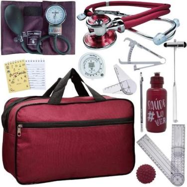 Imagem de Kit Bolsa Fisioterapia Acadêmico Goniômetro Martelo Buck Fita Antropom