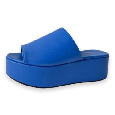 Imagem de Tamanco Flatform Feminino Plataforma Color - Jessica Leal Shoes, Azul 