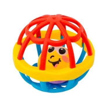 Imagem de Brinquedo Interativo, Plástico ABS e Borracha Termoplástica, 9cm, Colorido com Personagem Sorridente, Certificado Inmetro, para Bebês Acima de 6 Meses