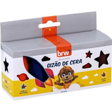 Imagem de Giz de Cera Jumbo, BRW, Gizão, Meu 1º Giz, 12 Cores