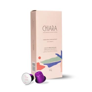 Imagem de Chiara Cápsulas de Café Arábica Especial - Torra média, 10 Unidades, 5g por Cápsula, Notas de Caramelo e Chocolate Compatível com Nespresso, Café de Brejetuba ES, Bebida Leve e Doce