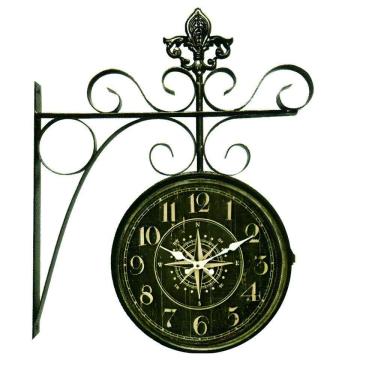 Imagem de Relógio Dupla Face Estação Estrela Retrô Preto Em Metal