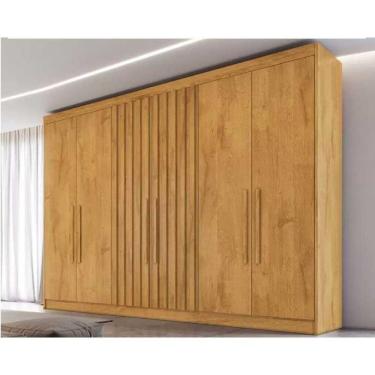 Imagem de Guarda Roupa Casal Potente 6 Portas C/ 4 Ripados E 6 Gavetas Peroba - Europa
