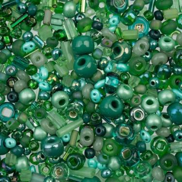 Imagem de 50 g John Bead Bead Bar sortidas verde mix tcheco contas de semente de vidro para artesanato faça você mesmo, joias, pulseira da amizade, colar, brincos, telefone, berloques para fazer