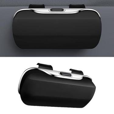 Imagem de Tioollev Suporte de óculos de sol para viseira de sol de carro, estojo de armazenamento de óculos de proteção automotivo, suporte de óculos de sol para carro adequado para caminhão e sedã para colocar