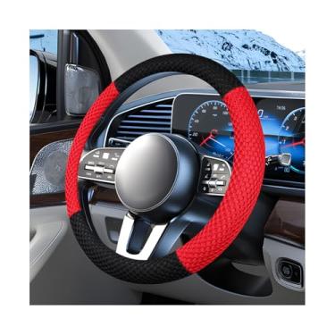 Imagem de FALVFUN Capa de volante de carro, protetor de volante de veículo respirável macio de 38 cm com forro antiderrapante, acessórios de decoração de interiores de automóveis, universal para caminhão sedan