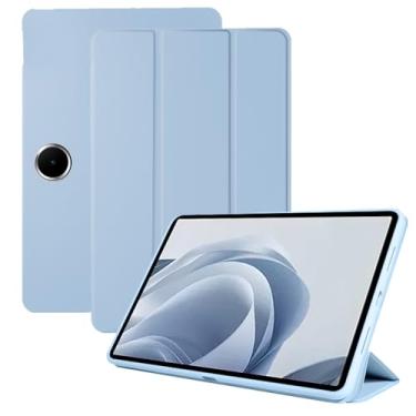 Imagem de Capa para tablet Oppo Pad SE, capa KONXISA com suporte de três dobras, capa para tablet com couro PU premium e absorção magnética, resistente a arranhões e à prova de choque, azul
