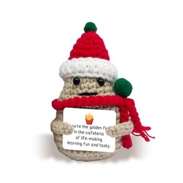 Imagem de Bgohrd Christmas Crochet Potato Gifts, Handwoven Knitting Doll for Teacher Women Men Friend Thank You Gifts, Funny Cute Doll with Card, Emotional Presents, Christmas Party Decorations -C14