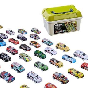 Imagem de Conjunto Mini Carrinhos de Fricção de Corrida, Kit Carrinhos de Brinquedo Resistente com Maleta (50)