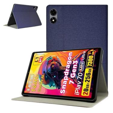 Imagem de Capa para ALLDOCUBE iPlay 70 Mini Ultra, capa para tablet KONXISA com material de poliuretano + TPU premium, antiarranhões e proteção total, capa protetora com ajuste dobrável, azul